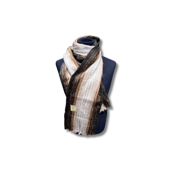 bufanda guanaco marron y crema